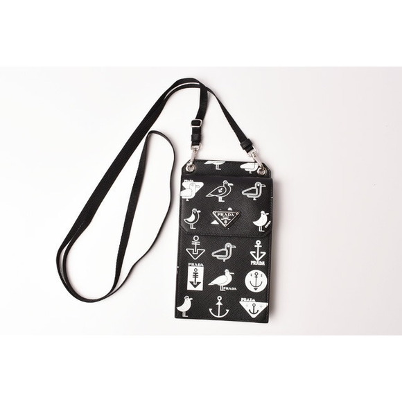 Prada Saffiano Smartphone Case with Strap Nero Black - Picture 2 of 7